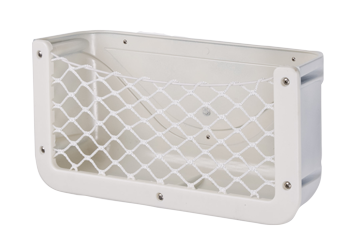 Allpa Plastic Storage Bin, White, With Black Elastic Net, Dim. 370x185x100mm - 015285 72dpi - 9015285