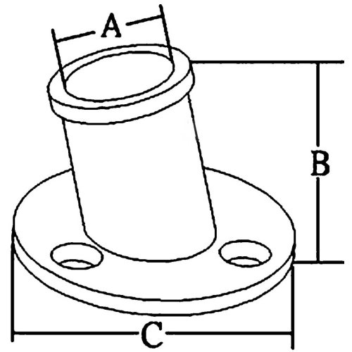 Allpa Stainless Steel Flag Pole Base, Ø25mm; 60° - 078760 01 300dpi - 9078760