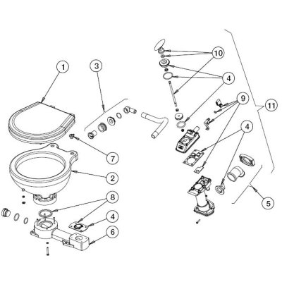 Johnson Pump Seat & Soft-Close Cover (With) For Marine Toilet "Comfort" - 66814724102 72dpi - 66814724102